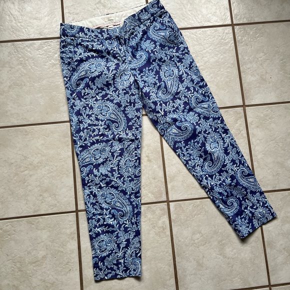 J. Crew Cotton Paisley straight-leg pants - Picture 2 of 8